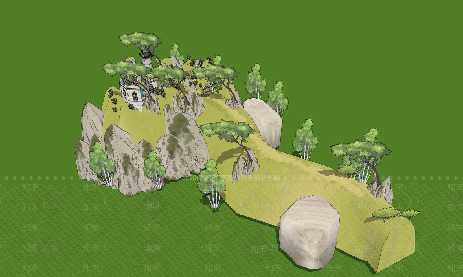 现代景观公园SU模型下载【ID:1186696128】