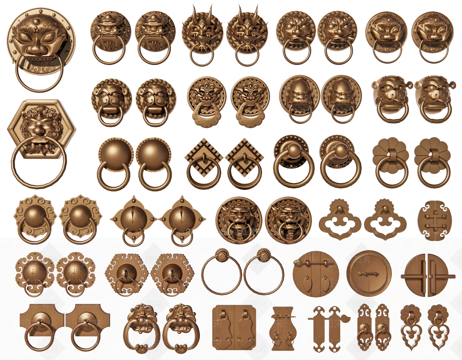 中式门把手SU模型下载【ID:1186696444】