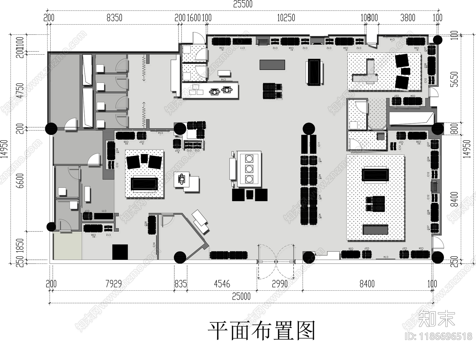 现代服装店cad施工图下载【ID:1186696518】