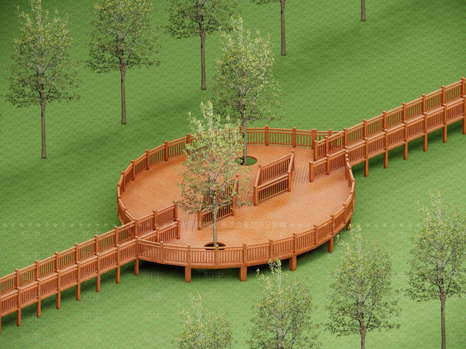 现代新中式景观桥SU模型下载【ID:1186697355】