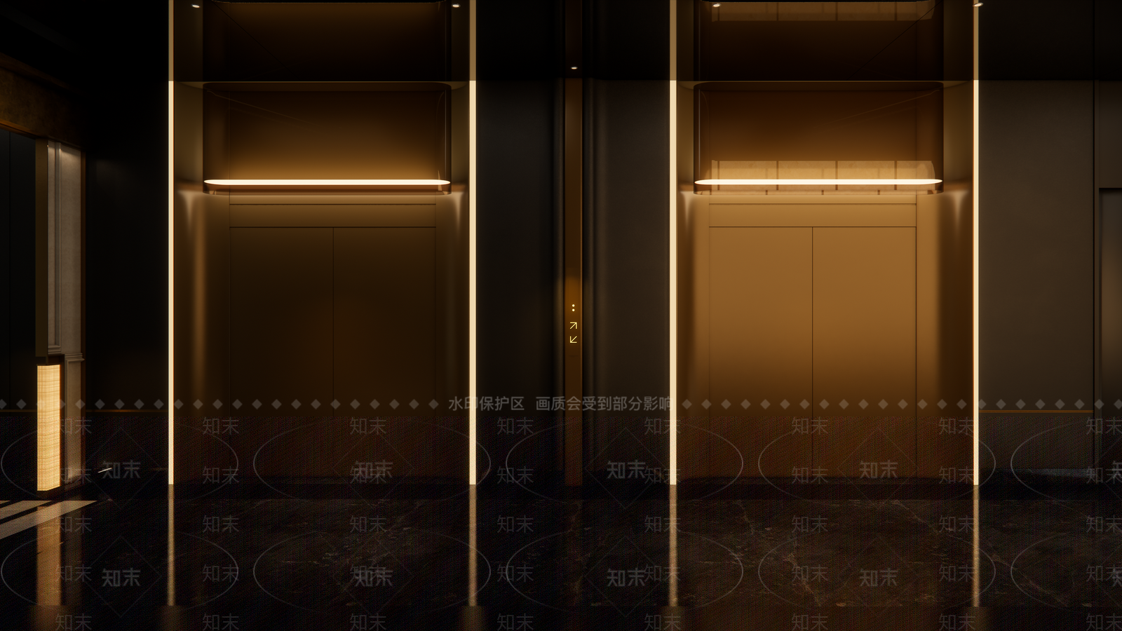 现代新中式电梯厅SU模型下载【ID:1186698877】