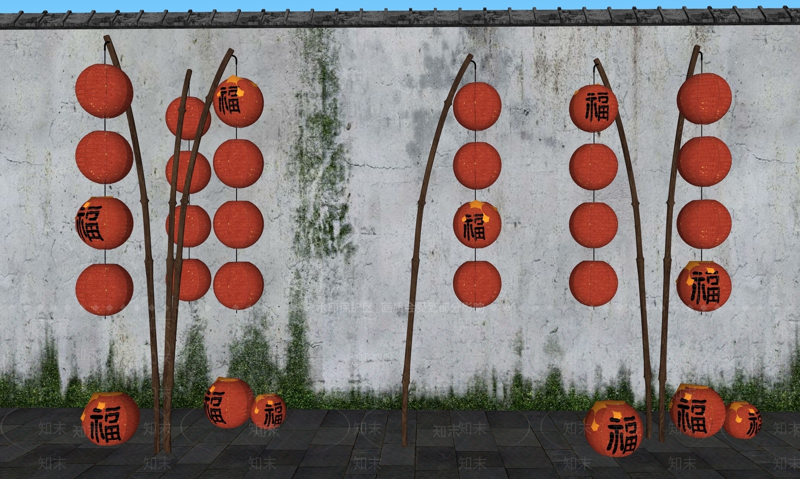 新中式景观灯SU模型下载【ID:1186700883】