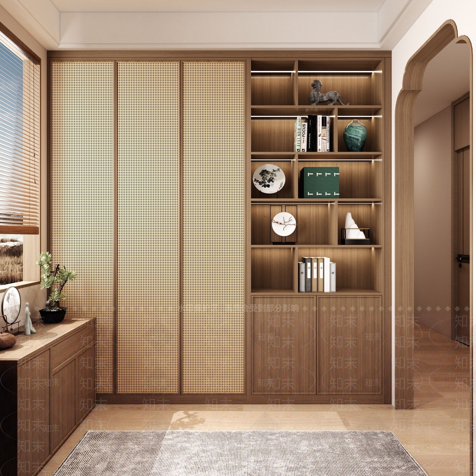 新中式中古书房3D模型下载【ID:1186702389】
