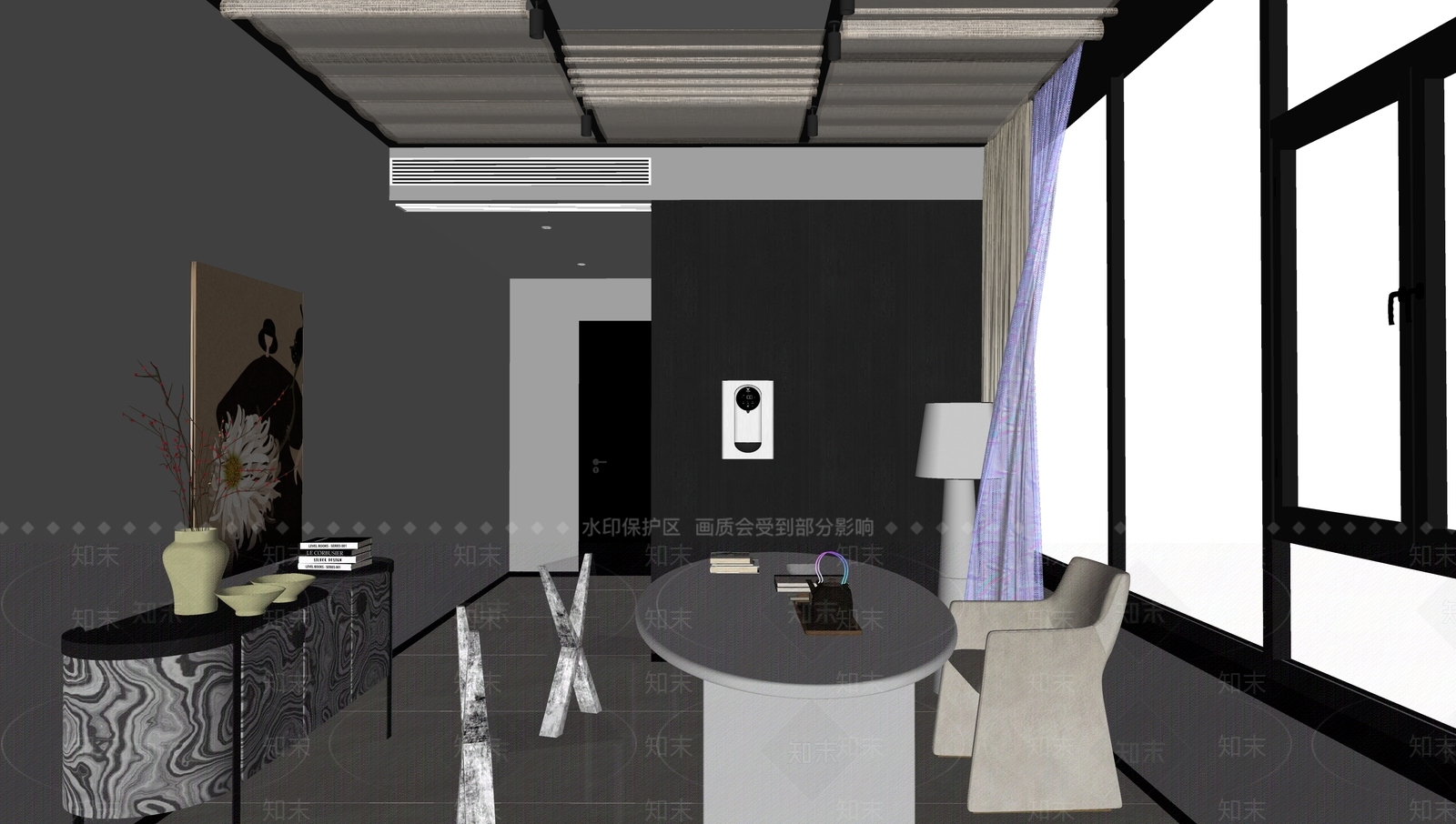 现代中古书房SU模型下载【ID:1186706262】