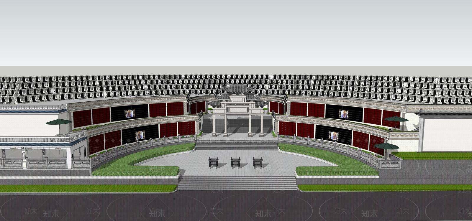 现代景观公园SU模型下载【ID:1186711941】