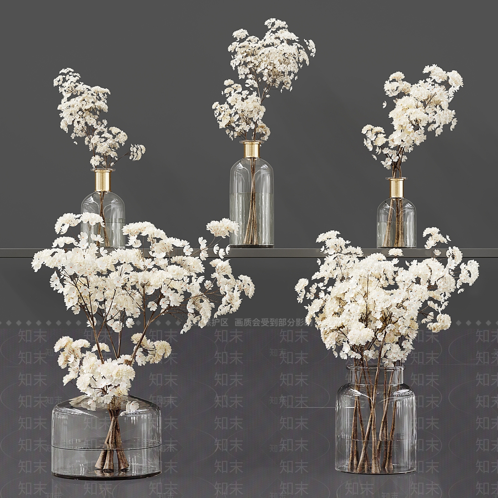 新中式现代花艺3D模型下载【ID:1186712620】