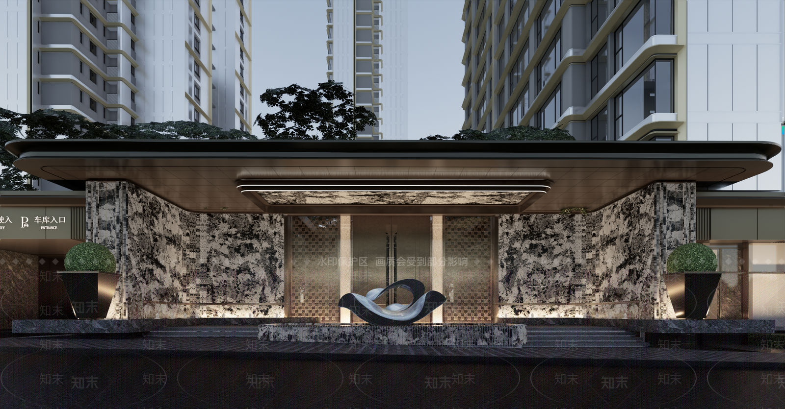 轻奢现代商业景观SU模型下载【ID:1186716815】