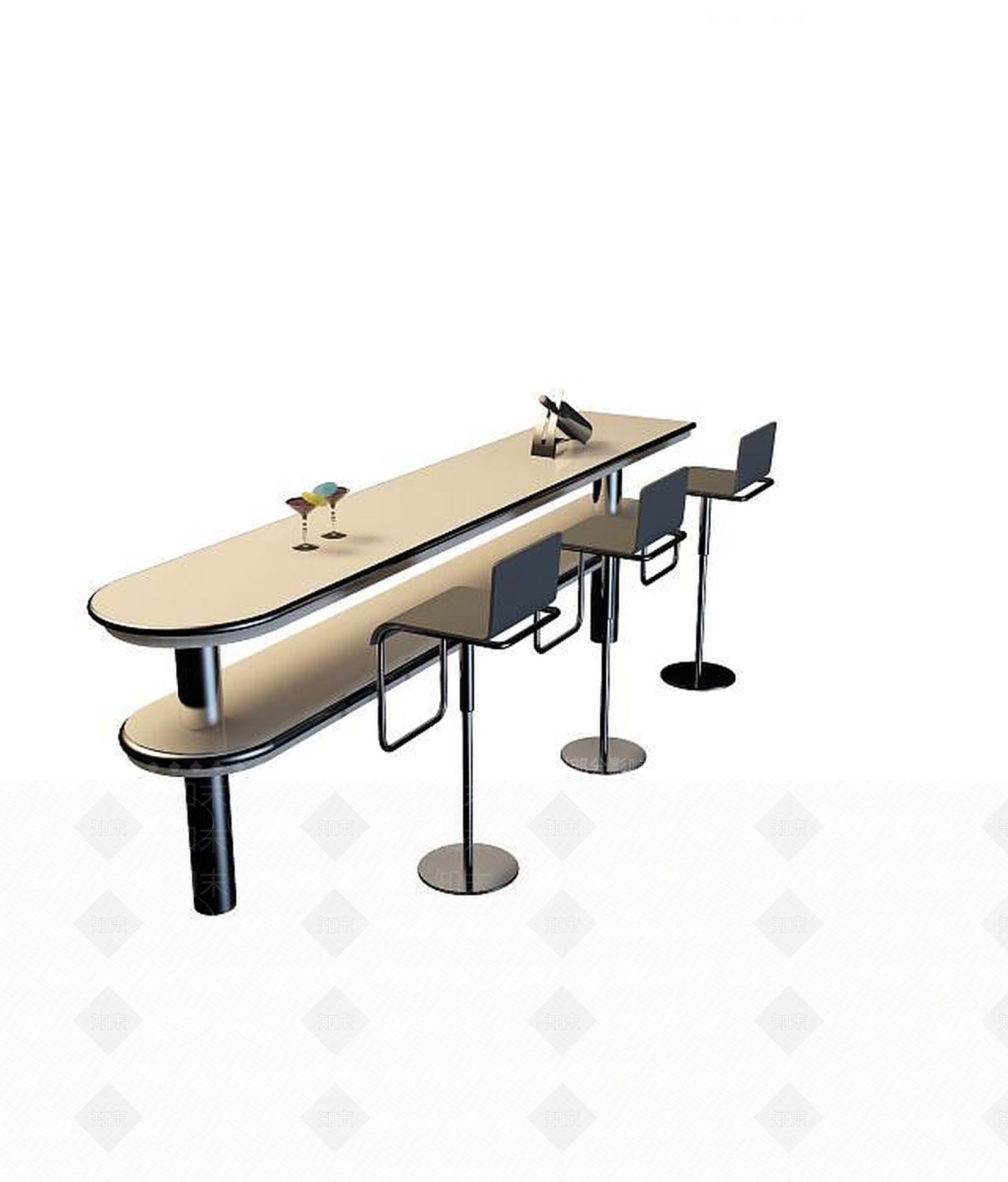现代书桌3D模型下载【ID:1187338475】