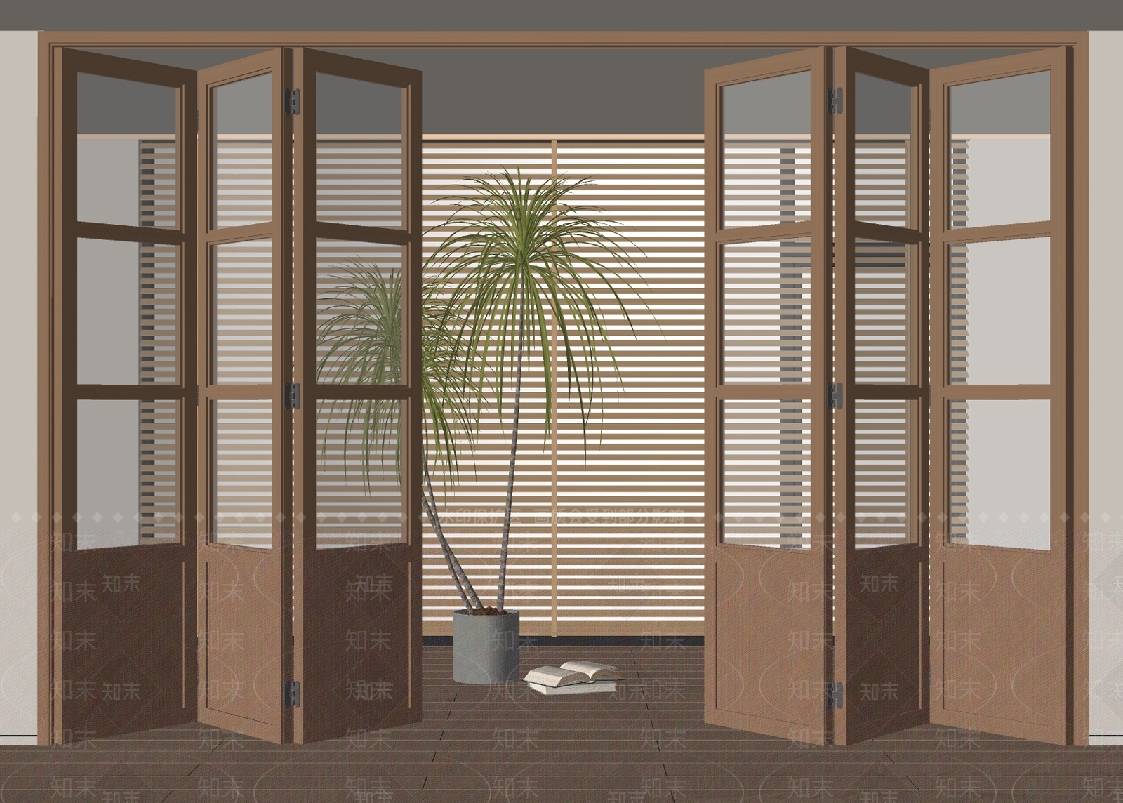 现代折叠门SU模型下载【ID:1186734527】