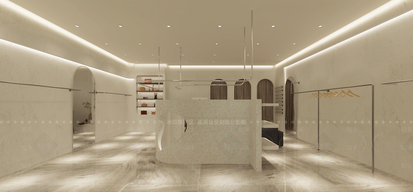现代奶油服装店3D模型下载【ID:1186736328】