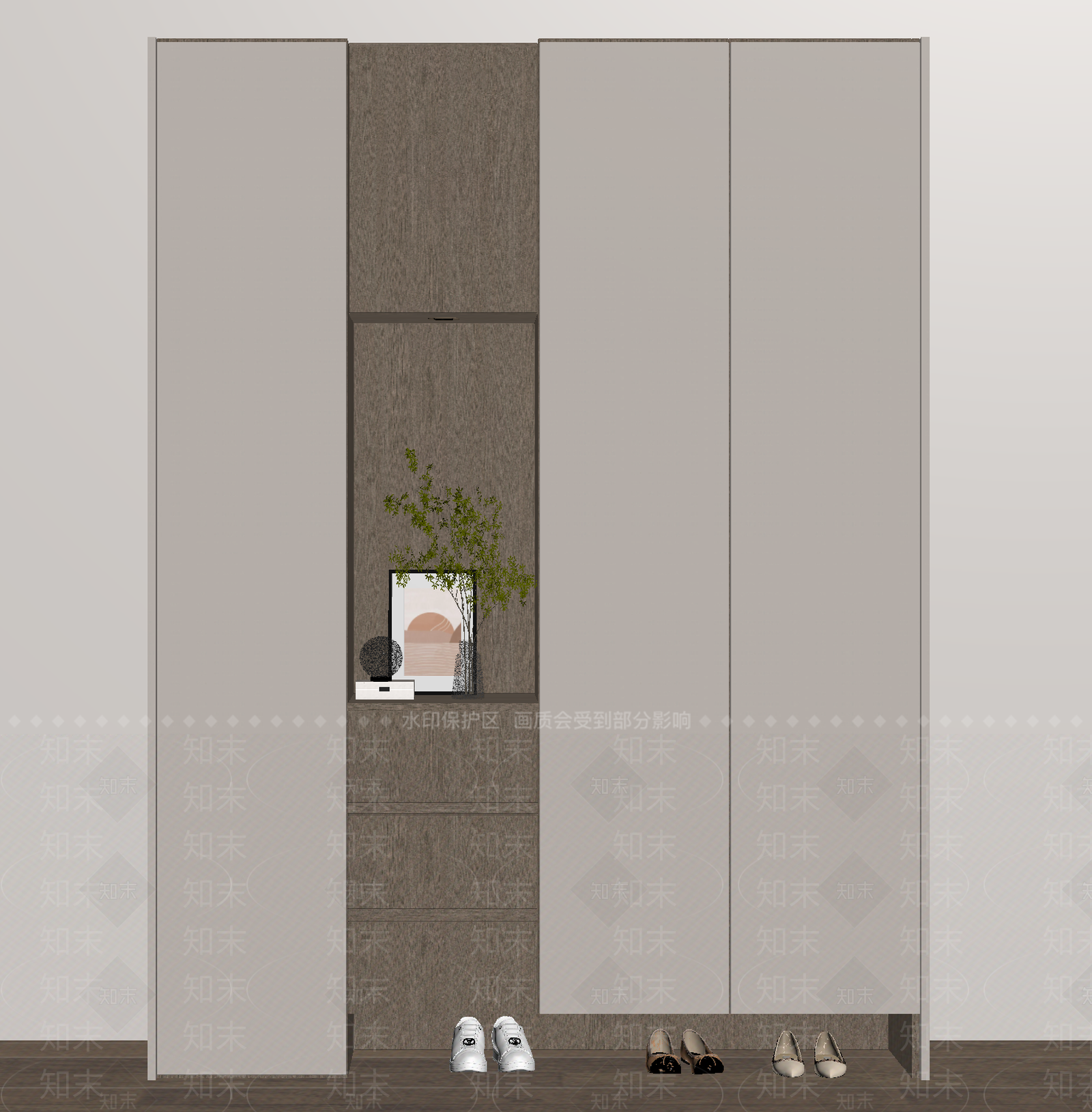 现代鞋柜SU模型下载【ID:1186740424】