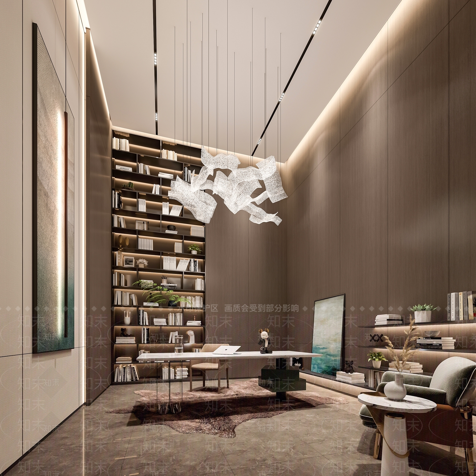 现代书房3D模型下载【ID:1186742727】