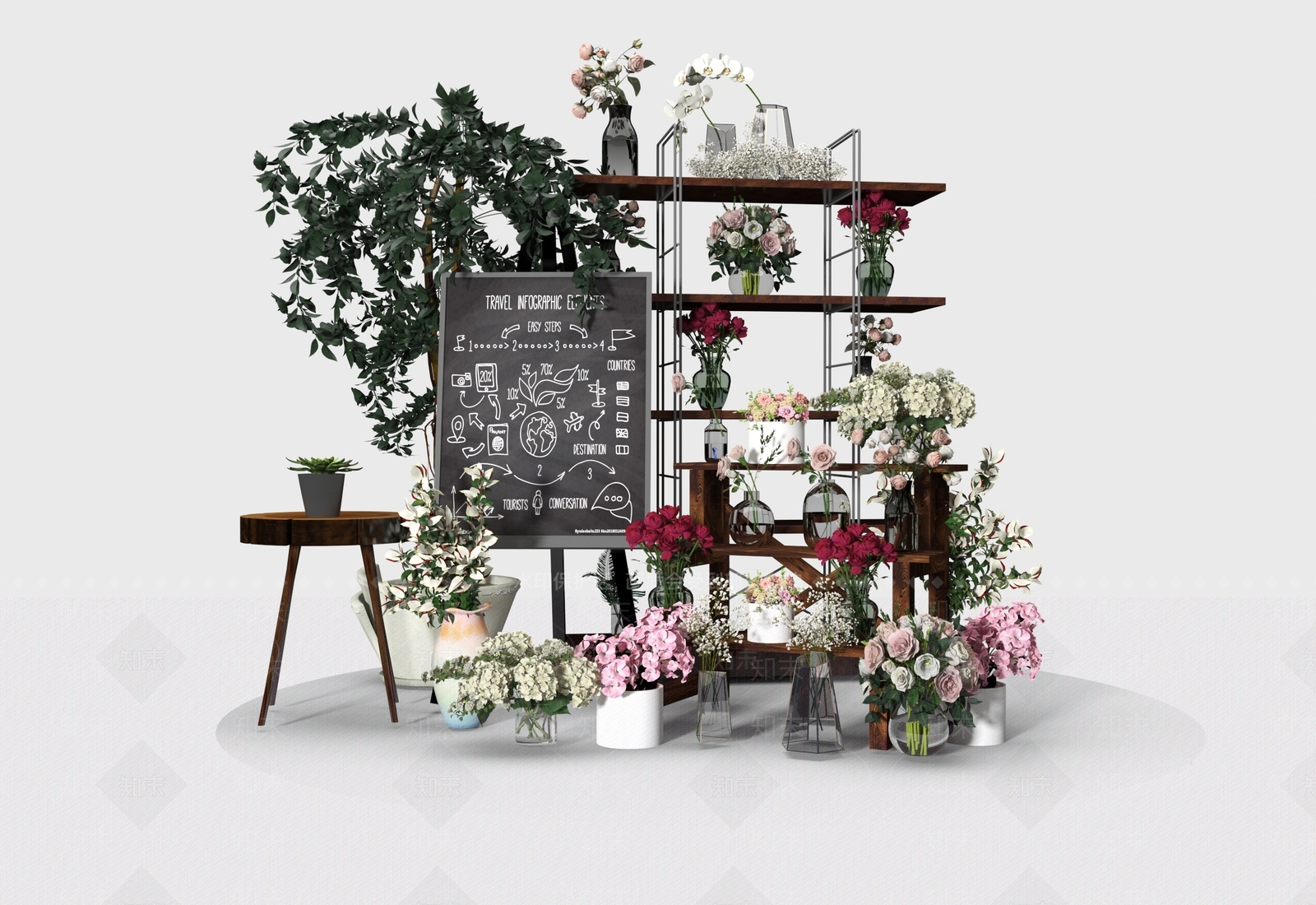 现代花架3D模型下载【ID:1186749483】