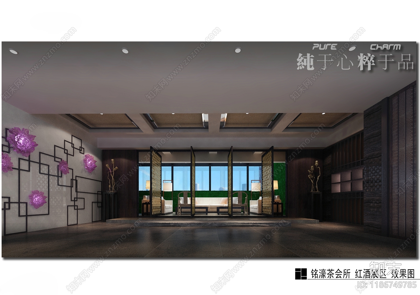 现代新中式会所cad施工图下载【ID:1186749785】