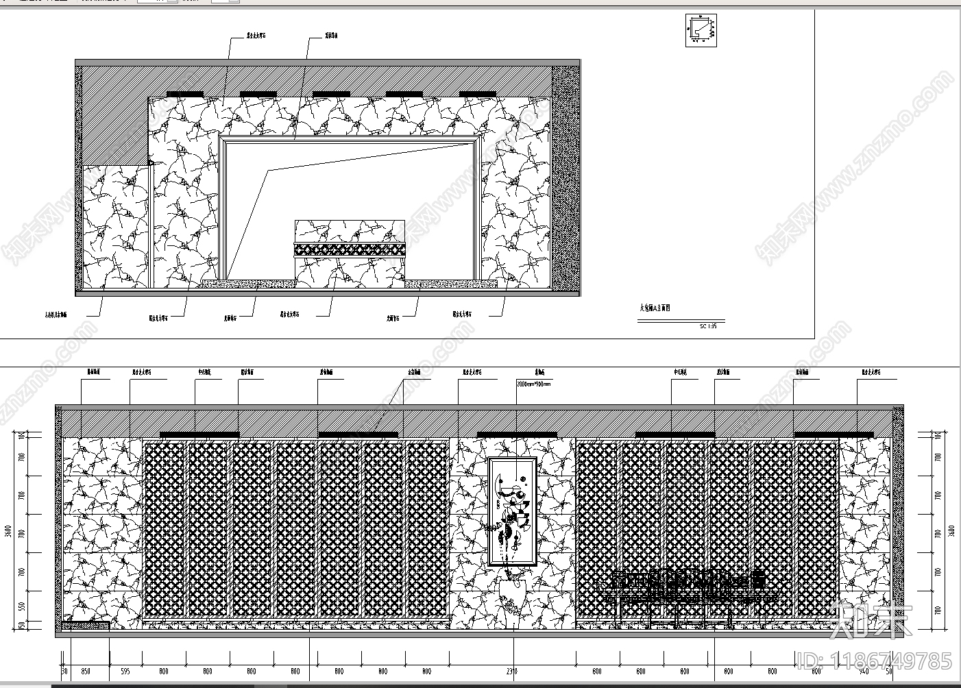 现代新中式会所cad施工图下载【ID:1186749785】
