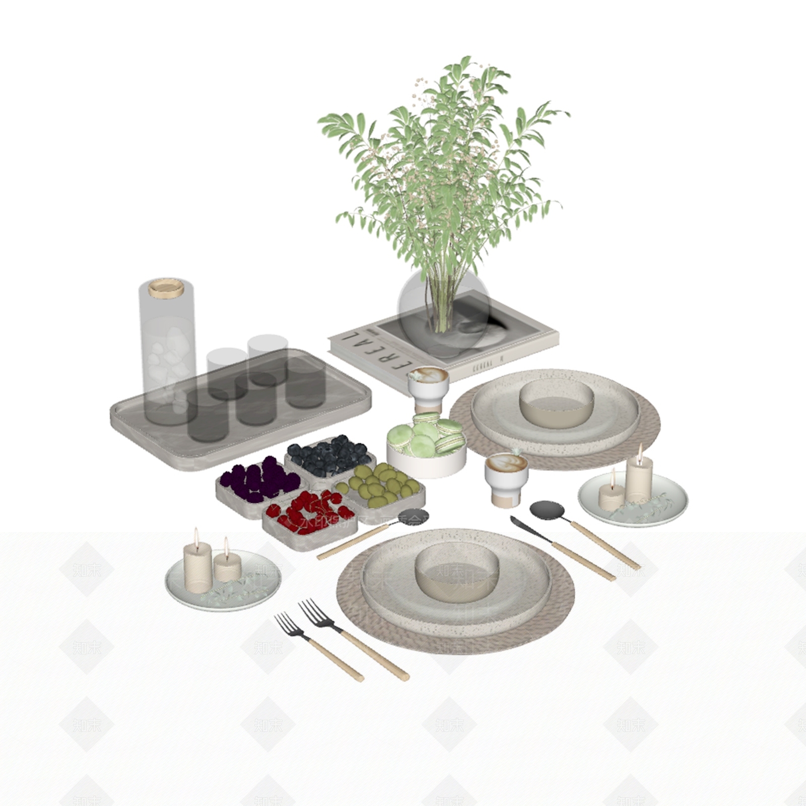 餐具SU模型下载【ID:1186757702】