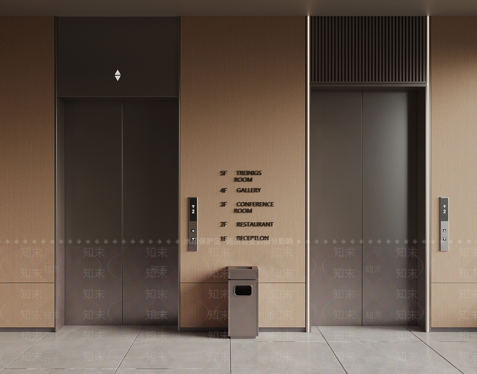 现代电梯间3D模型下载【ID:1186758283】