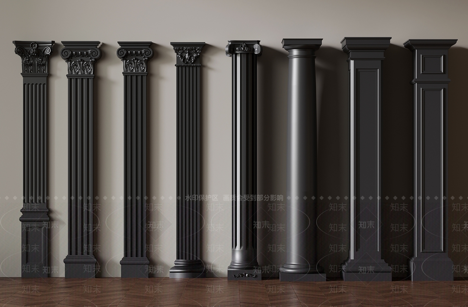 法式柱子3D模型下载【ID:1186759452】