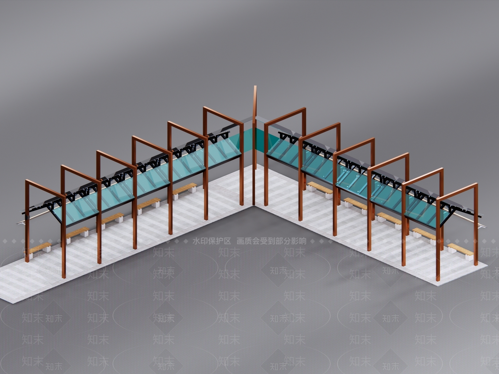 现代简约廊架3D模型下载【ID:1186760023】