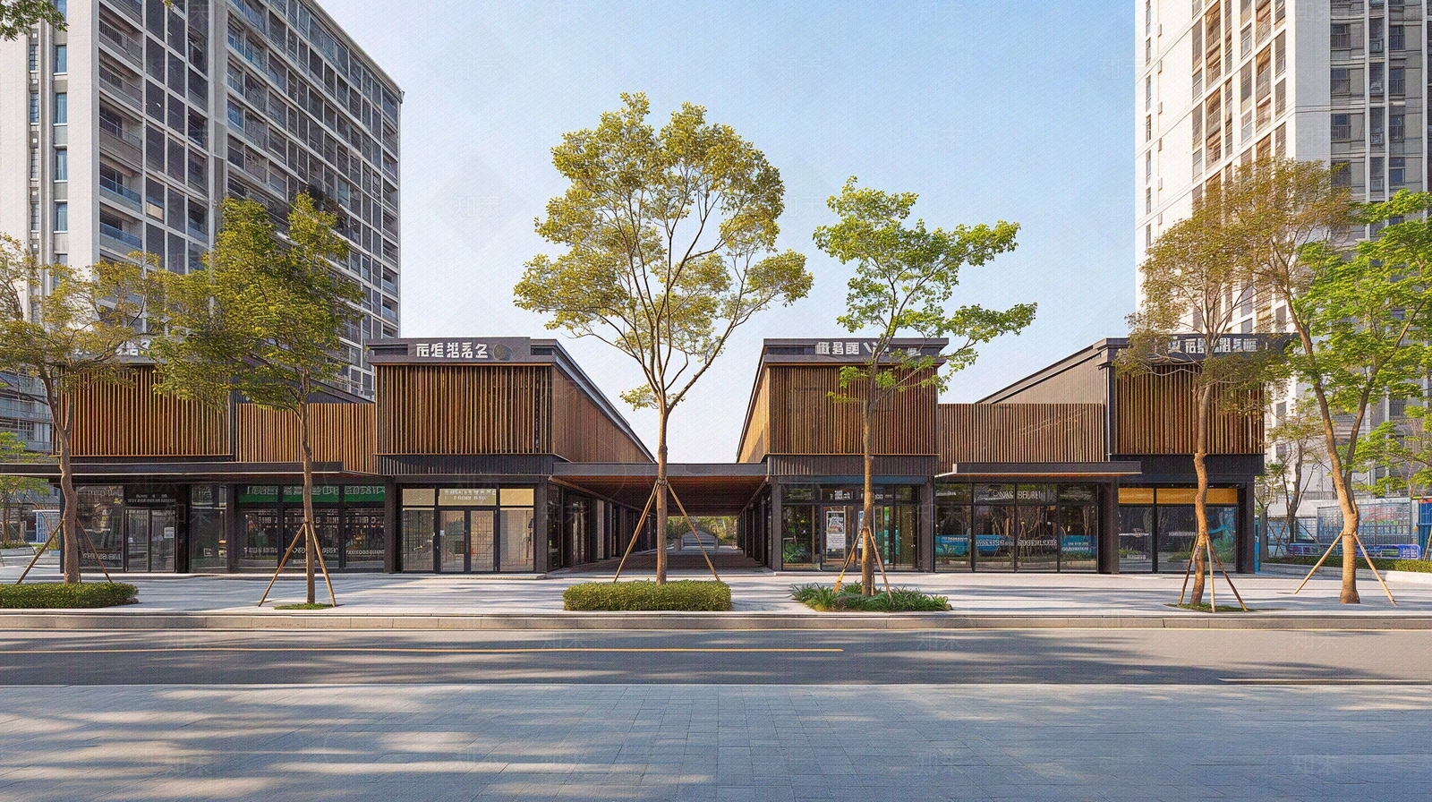 现代街道外景贴图下载【ID:1186759811】