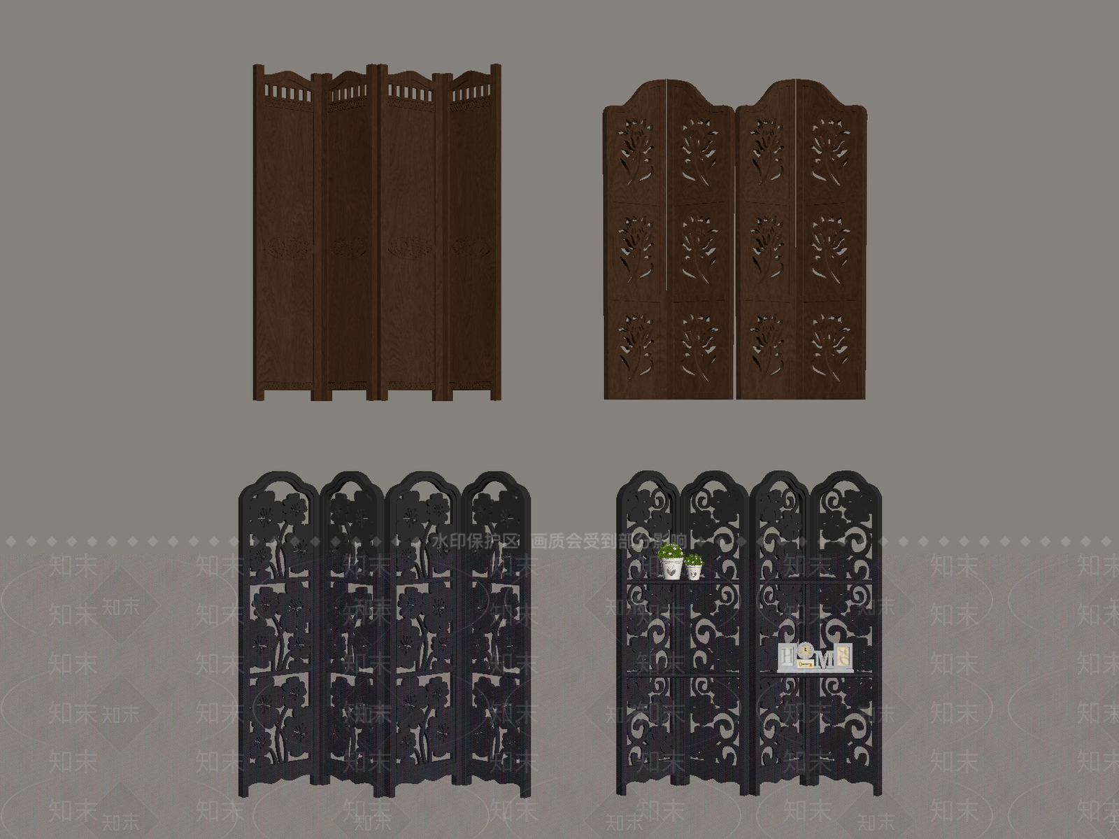 法式隔断SU模型下载【ID:1186762376】