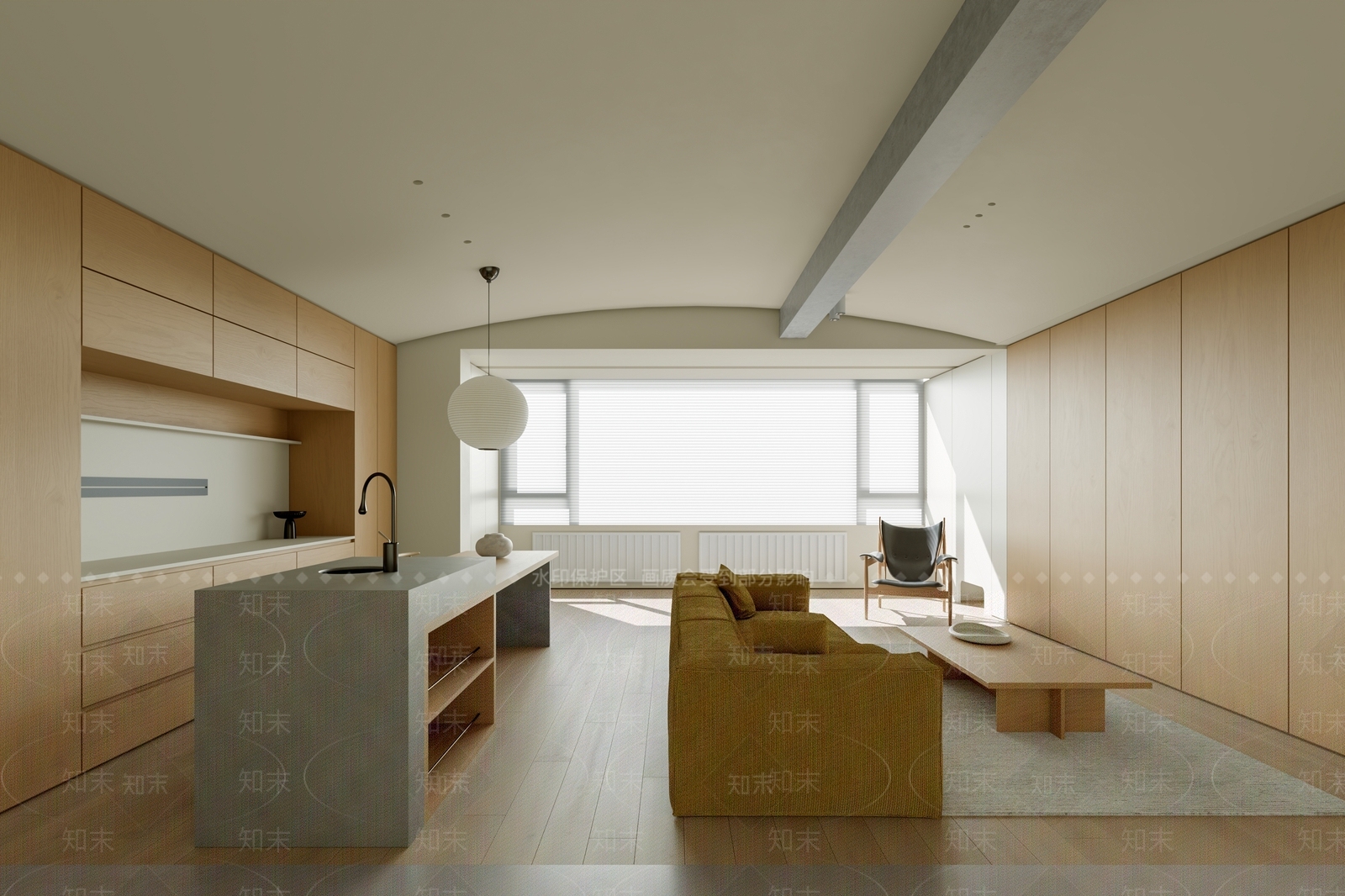 右侧整面木质储物柜家居卧室3D模型下载【ID:1227239199】