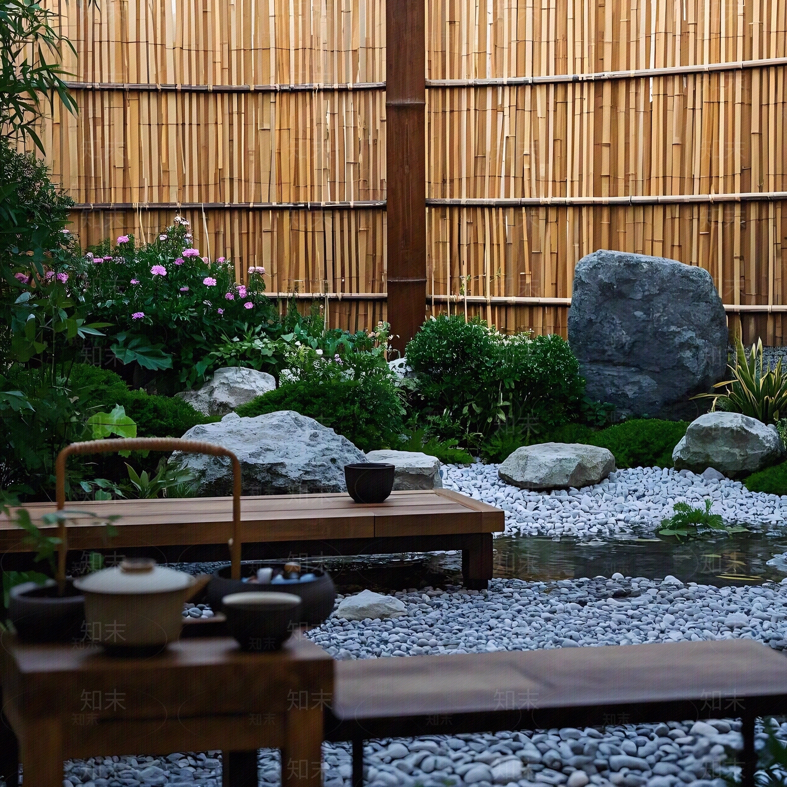 新中式禅意小区外景贴图下载【ID:1186763753】