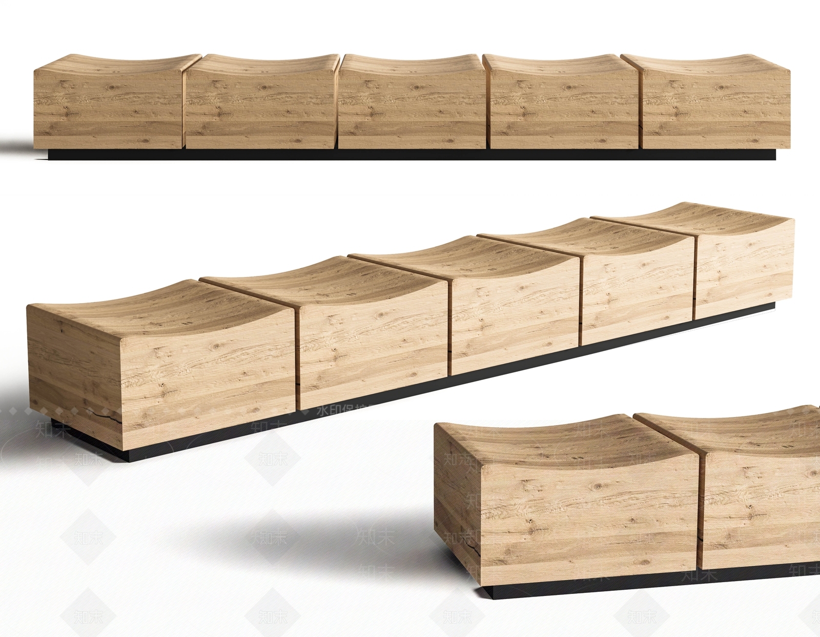 现代原木其他凳子SU模型下载【ID:1186764947】