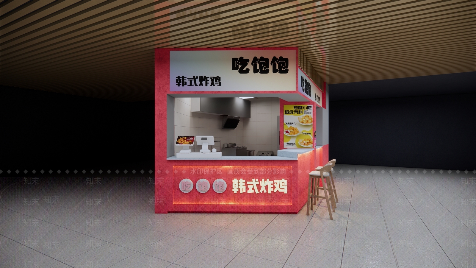 现代日式快餐店SU模型下载【ID:1186852432】
