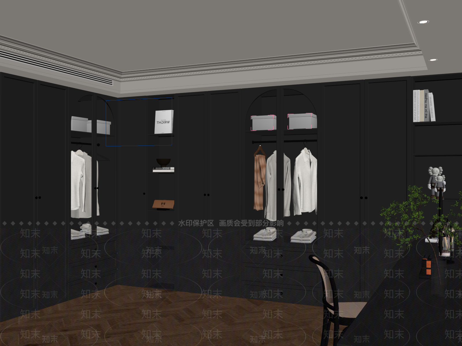 法式衣帽间SU模型下载【ID:1186768458】