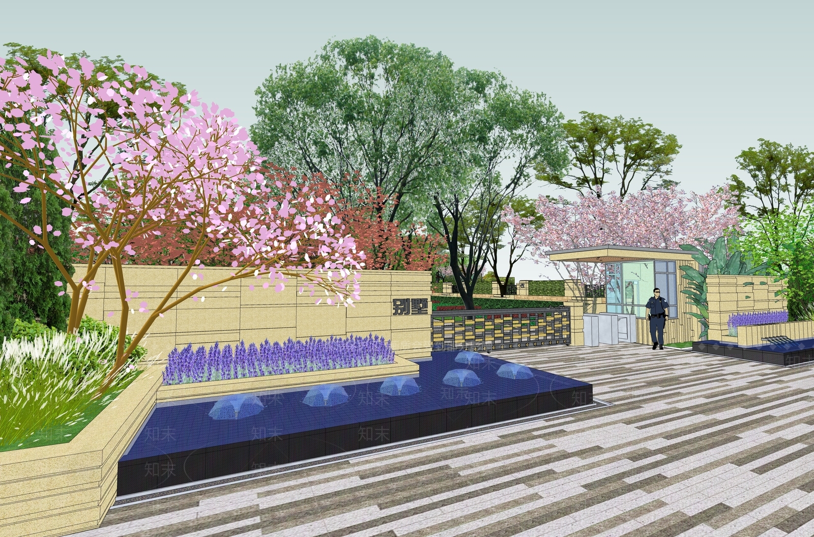 现代景观公园SU模型下载【ID:1186772138】