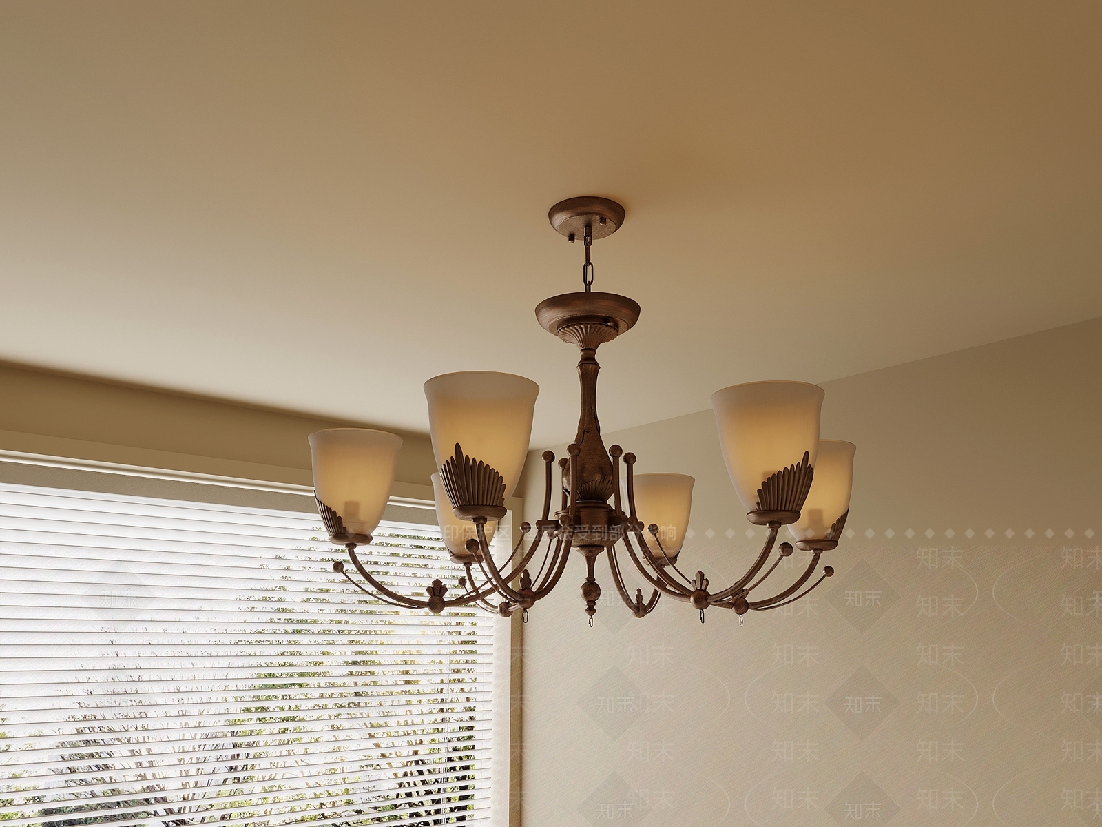 美式吊灯3D模型下载【ID:1186776488】