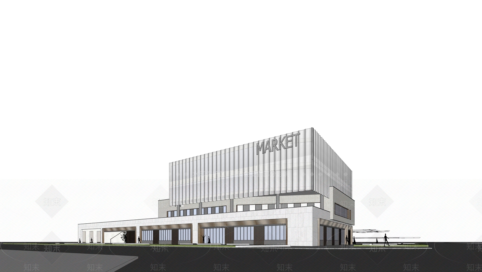 现代小公建SU模型下载【ID:1186778618】