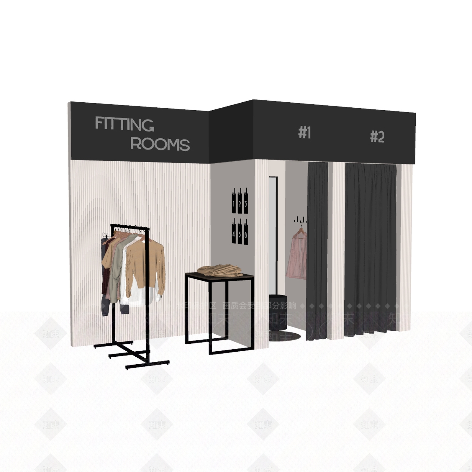 现代服装店SU模型下载【ID:1186784490】