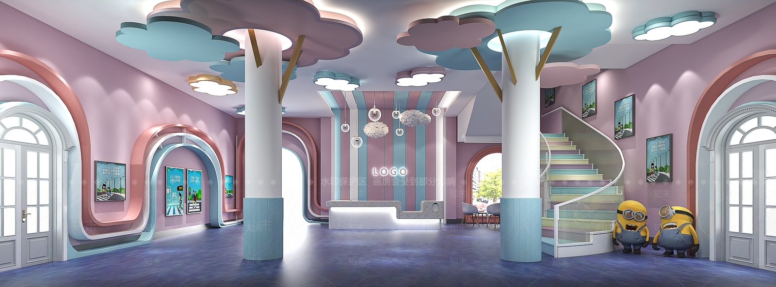 现代简约幼儿园3D模型下载【ID:1186785630】
