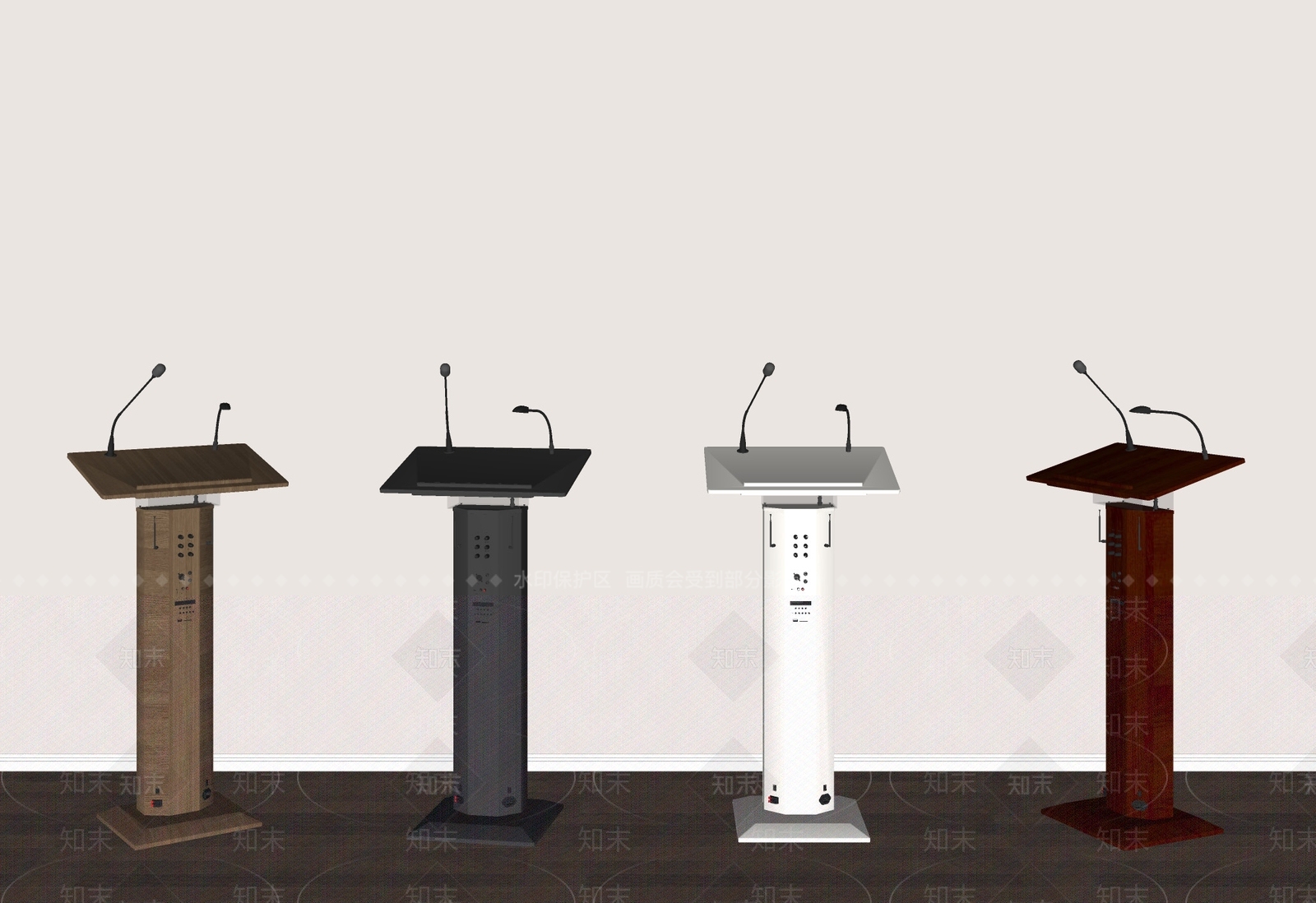 现代中式讲台SU模型下载【ID:1186786494】