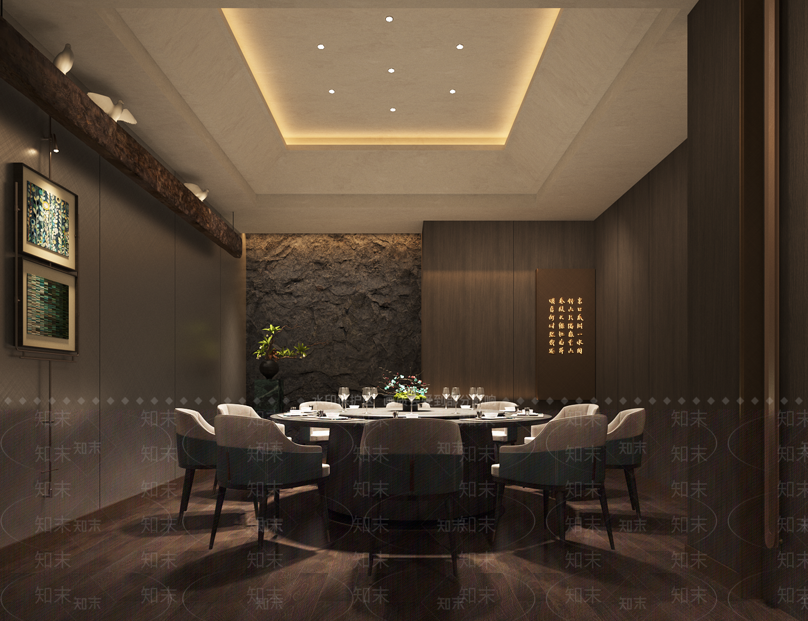 新中式包厢3D模型下载【ID:1186786821】