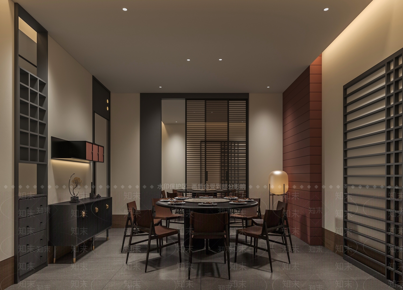 中式新中式中餐厅SU模型下载【ID:1186790889】