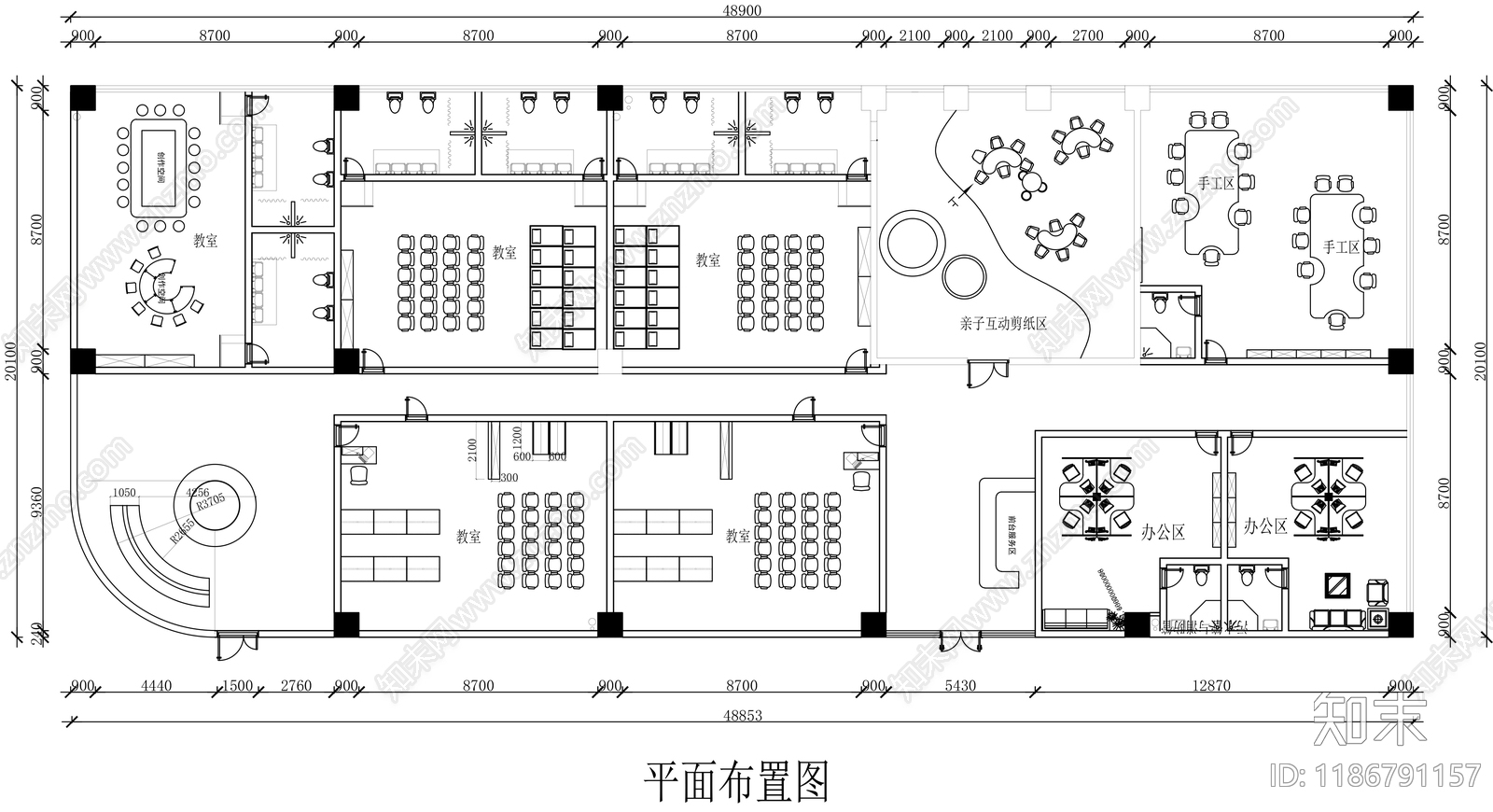 现代幼儿园施工图下载【ID:1186791157】