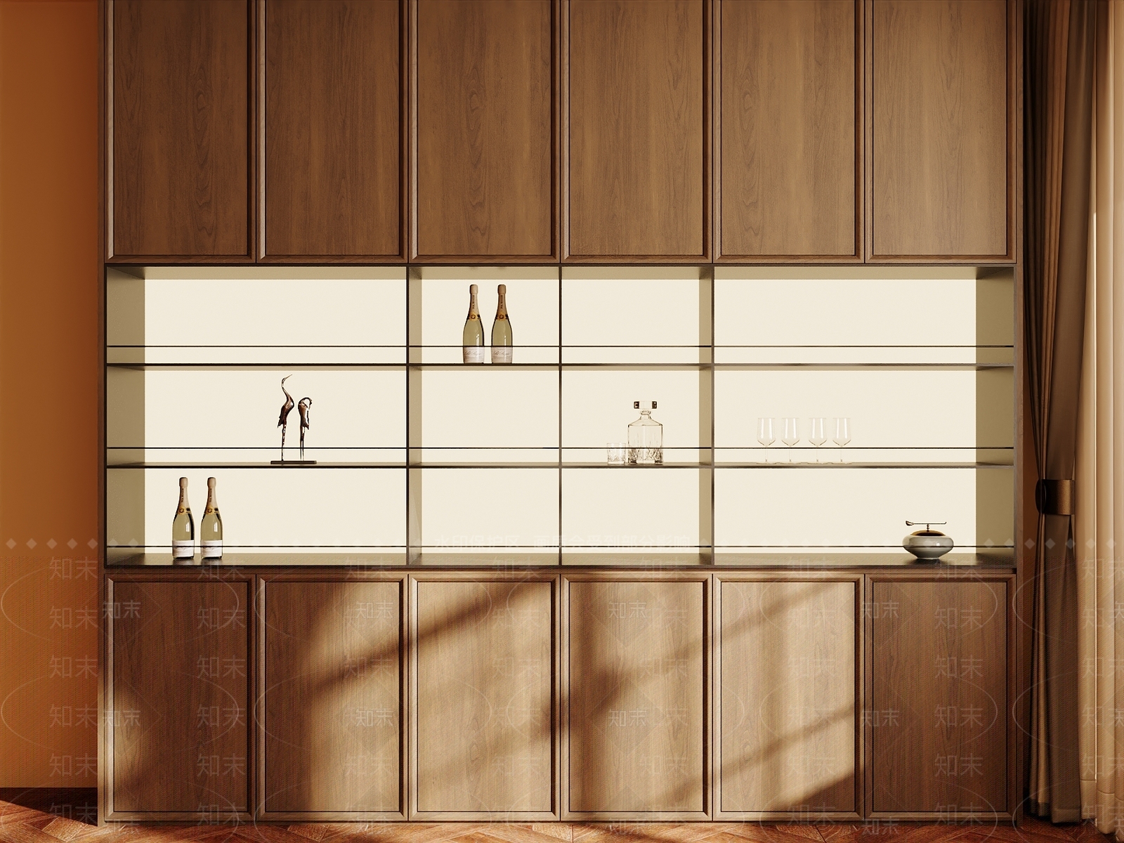 新中式中式餐边柜3D模型下载【ID:1186795352】