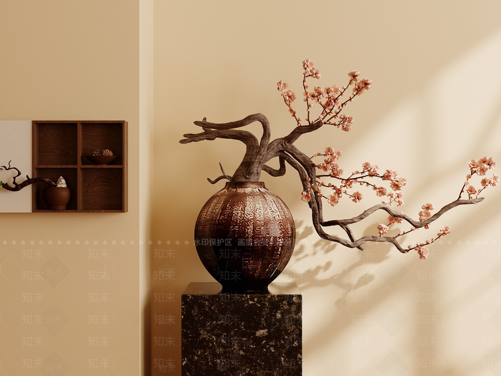 新中式中式花瓶3D模型下载【ID:1186796316】