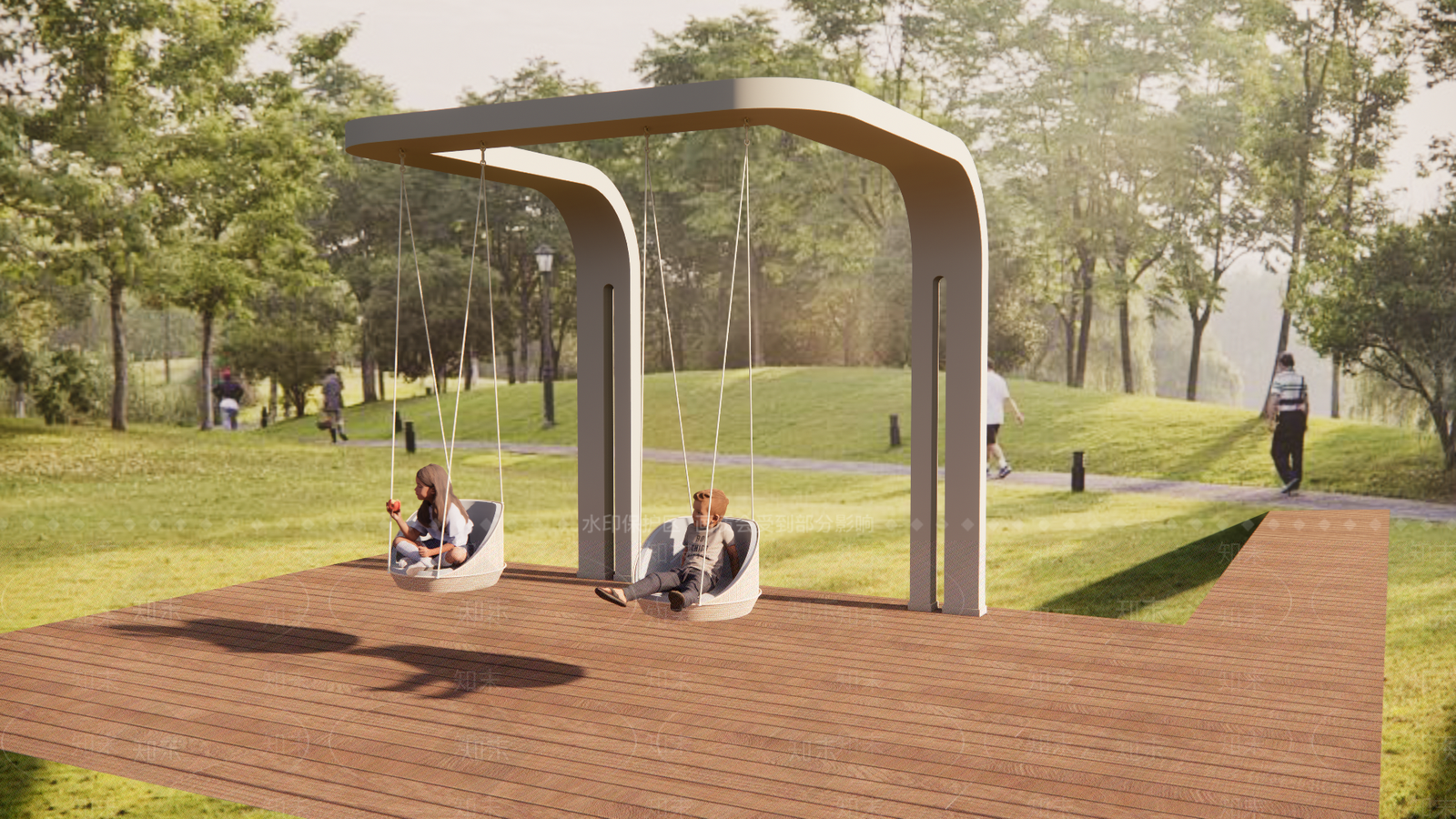 现代秋千SU模型下载【ID:1186796617】