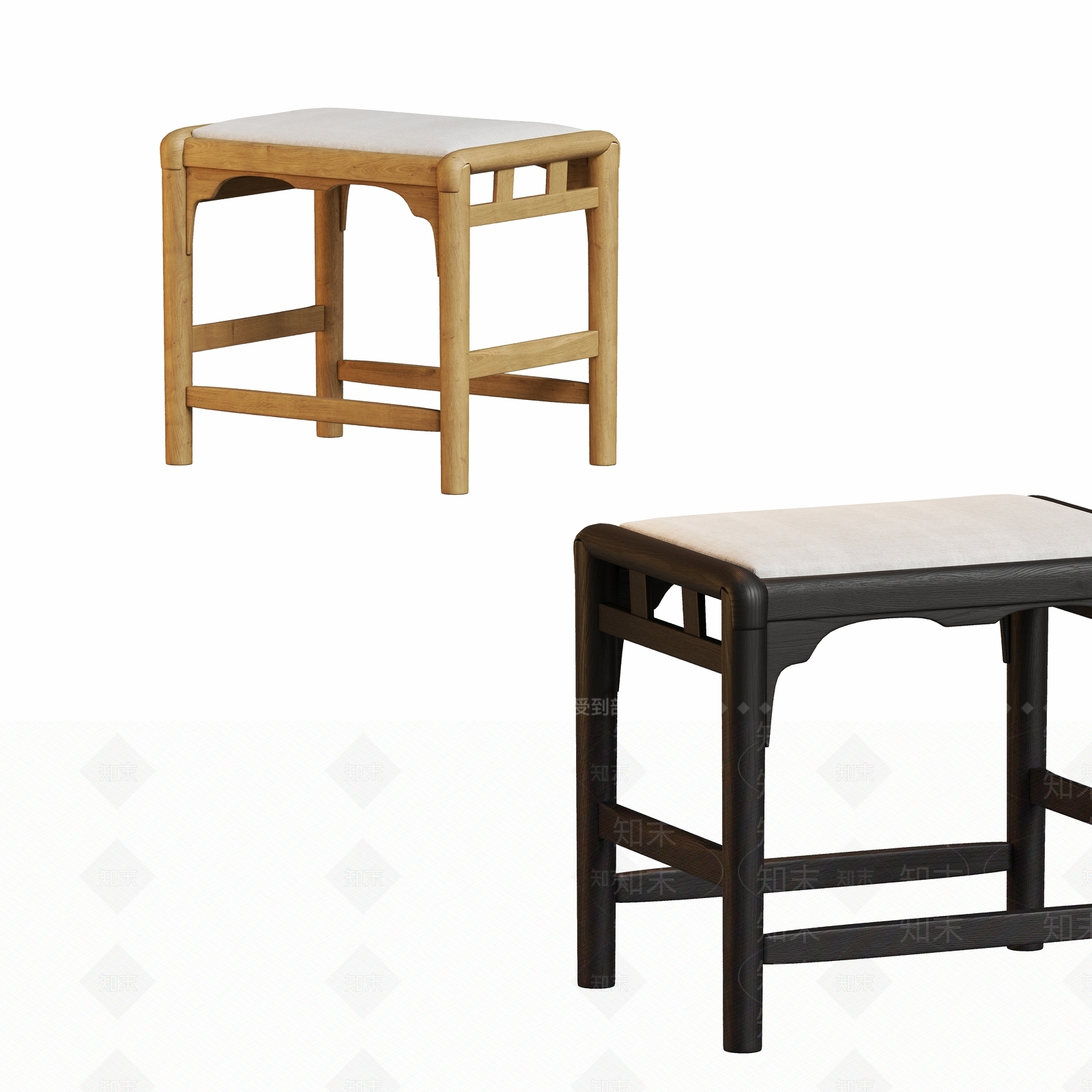 现代新中式其他凳子3D模型下载【ID:1186802572】