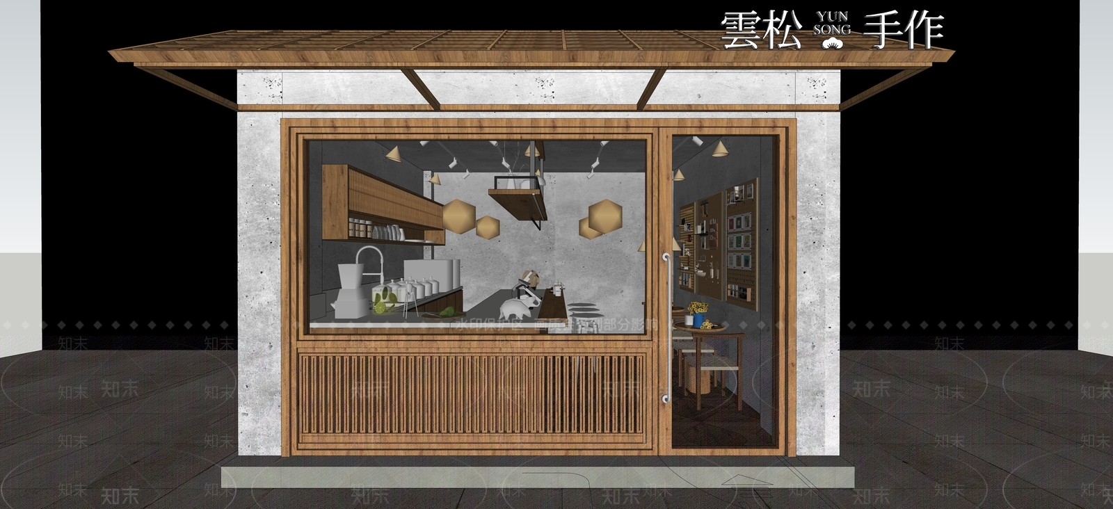 现代咖啡厅SU模型下载【ID:1186805346】