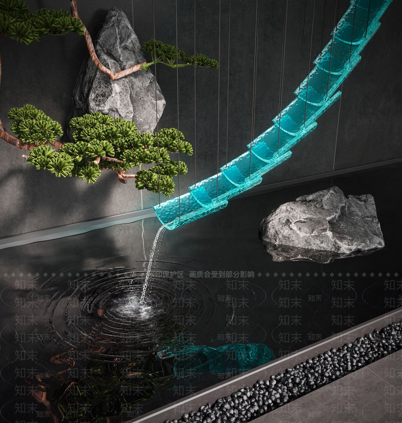 新中式假山水景3D模型下载【ID:1186805392】