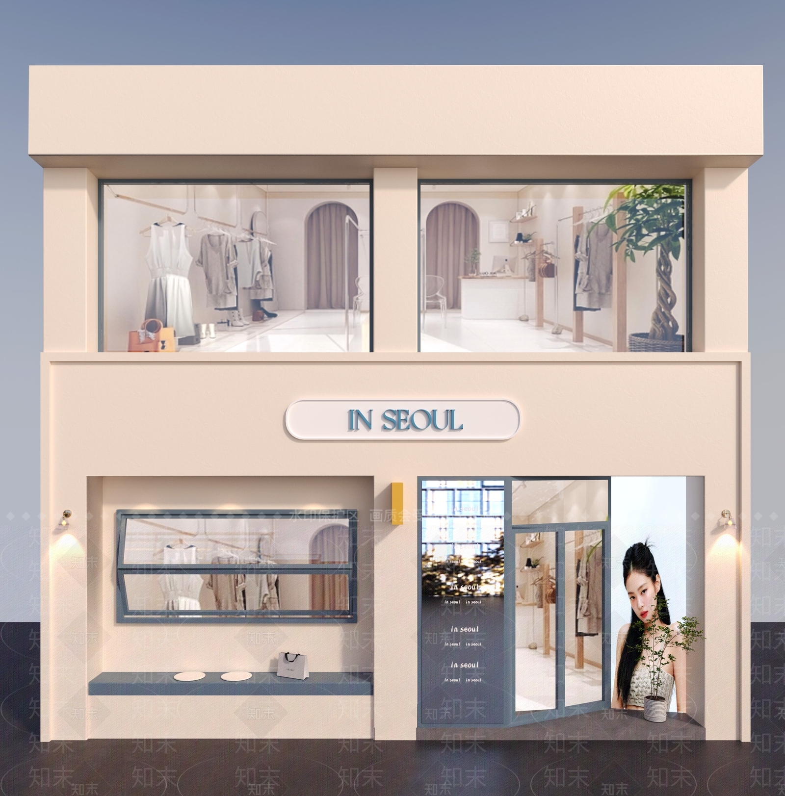 现代极简服装店3D模型下载【ID:1186808411】
