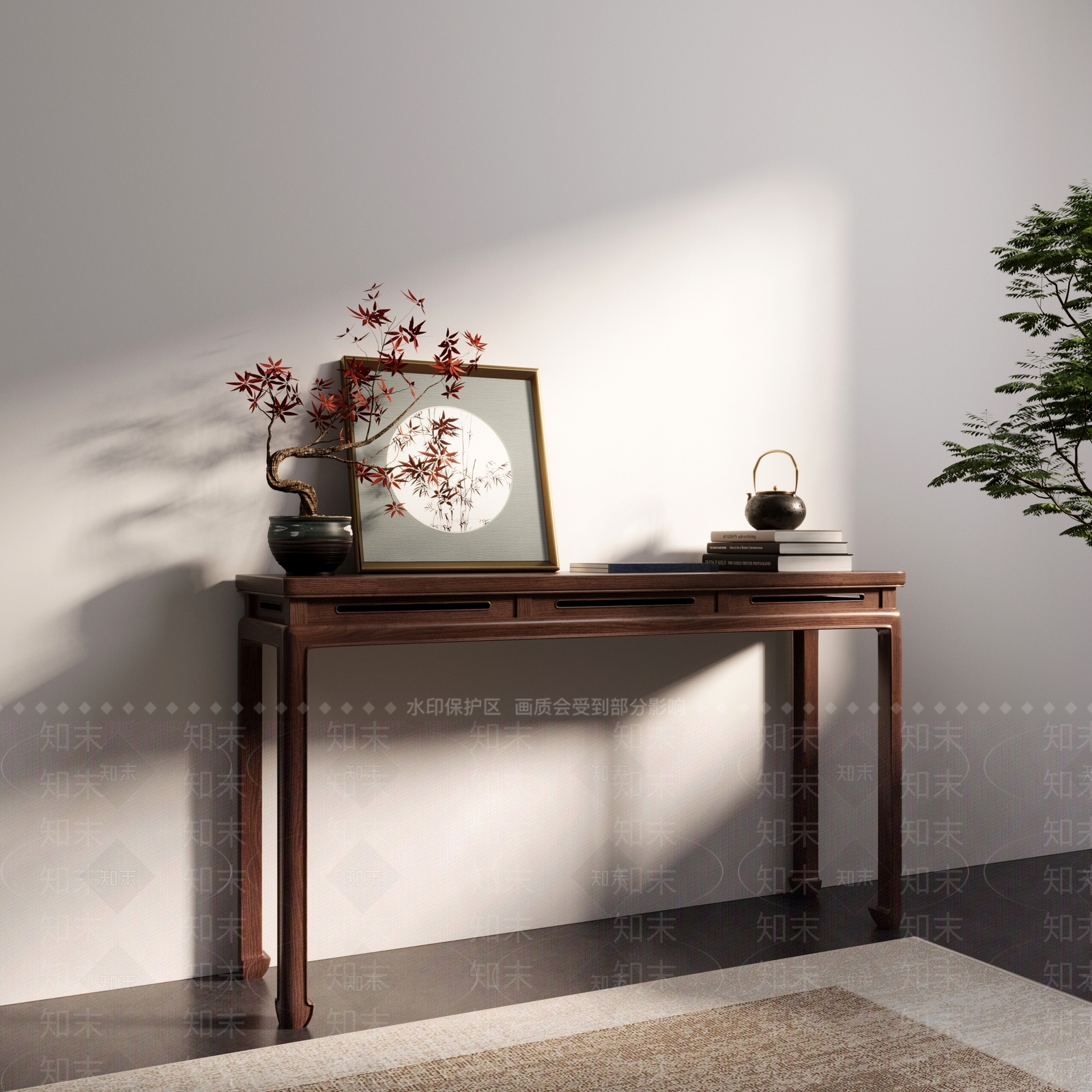 新中式玄关柜3D模型下载【ID:1186810062】