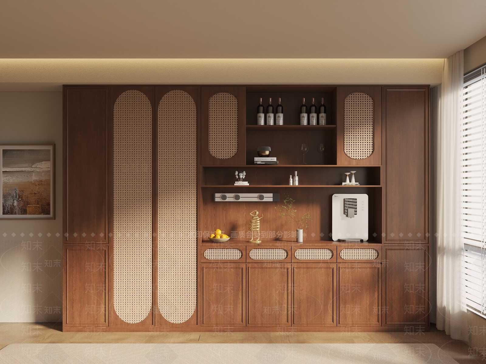 侘寂中古酒柜3D模型下载【ID:1186812779】