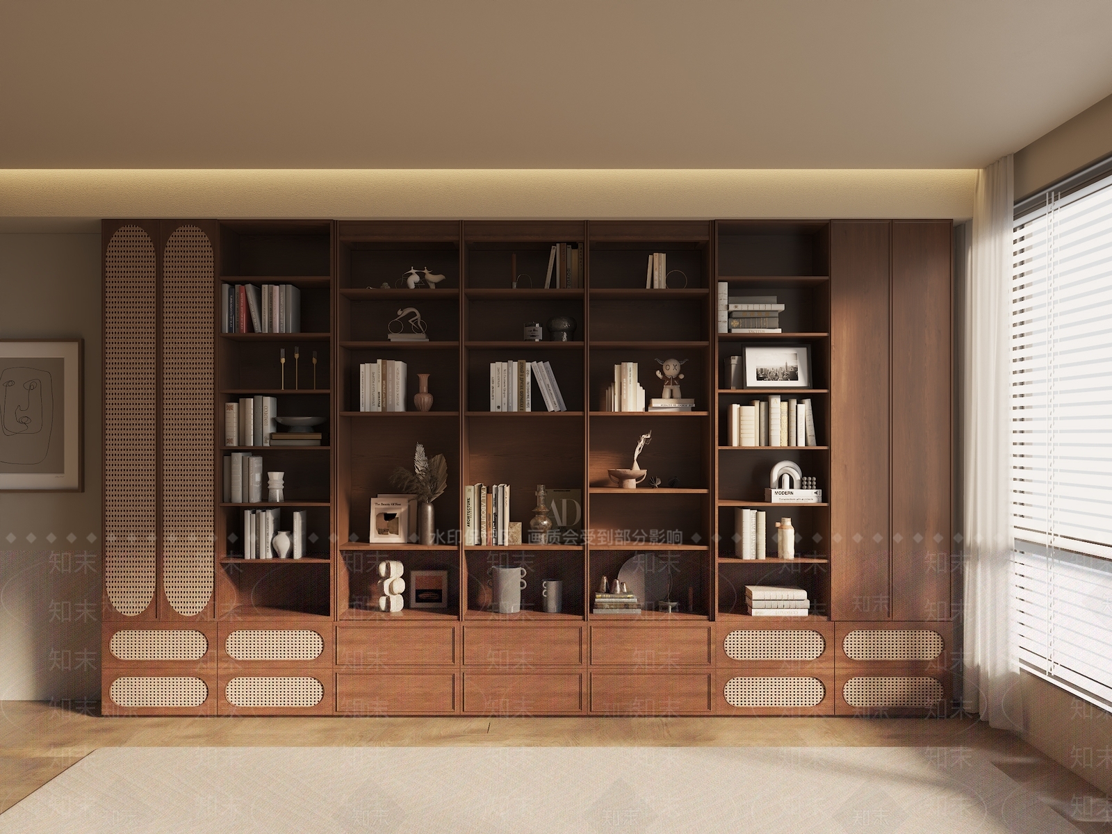 侘寂中古书柜3D模型下载【ID:1186812899】
