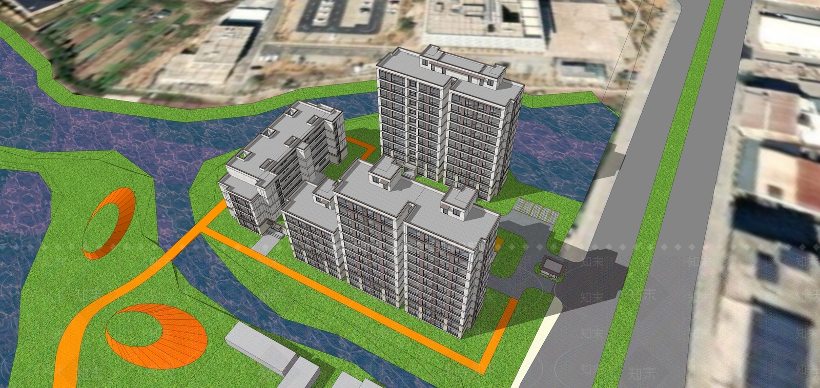 现代简欧多层住宅SU模型下载【ID:1186813123】